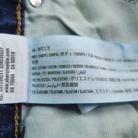 Hollister Mens Epic Flex Slim Straight Jeans 26X28 Stretch Dark Wash Hemmed - Picture 8 of 8